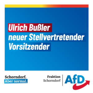 Ulrich Bußler neuer Stellvertretender Vorsitzender der AfD-Fraktion