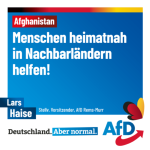 AfD Rems-Murr ruft SPD zur Mäßigung in Afghanistan-Debatte auf