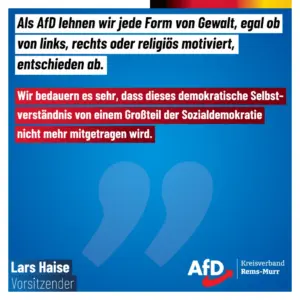Stellungnahme der AfD Rems-Murr zu den Diffamierungen der SPD Schorndorf