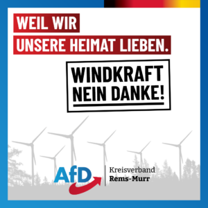 Positionierung Windkraft der AfD Rems-Murr