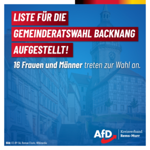 AfD tritt erneut zur Gemeinderatswahl in Backnang an