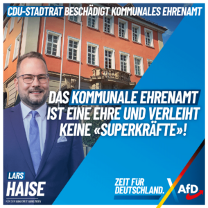Lars Haise: „Fehlverhalten von CDU-Stadtrat Klaus Dobler beschädigt kommunales Ehrenamt“